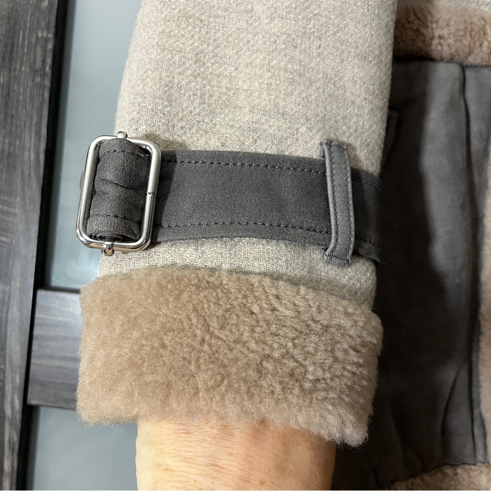 Designer Rebecca Taylor Real Shearling Lamb's Wool Penny Lane Winter Coat - Picture 6 of 16